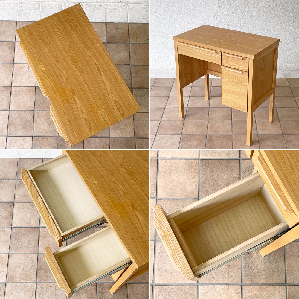 ウニコ unico クラルスミニ CLARUS-mini ドレッサー 鏡台材 W70cm アッシュ材 ナチュラルモダン 廃番仕様 ◇