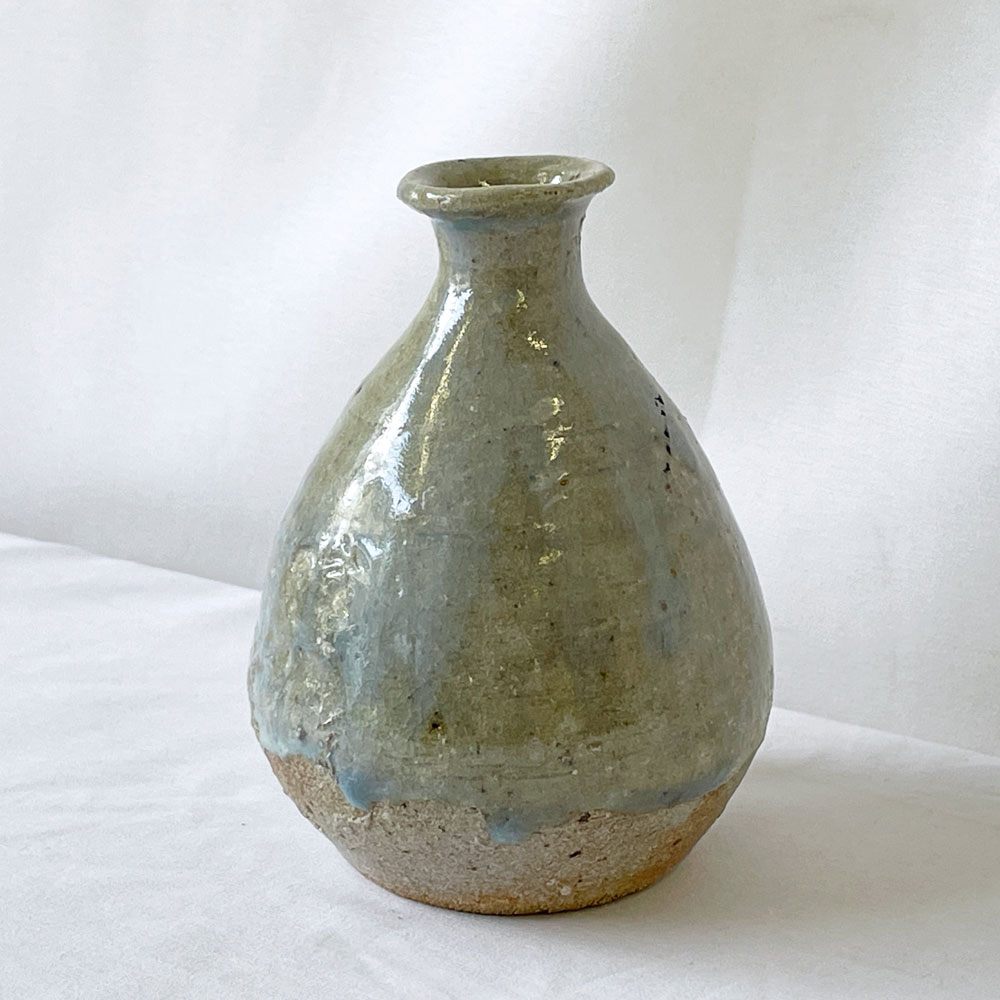 唐津焼 斑唐津 竹花正弘 徳利 箱付き Φ10cm 陶芸家 現代作家 ◇