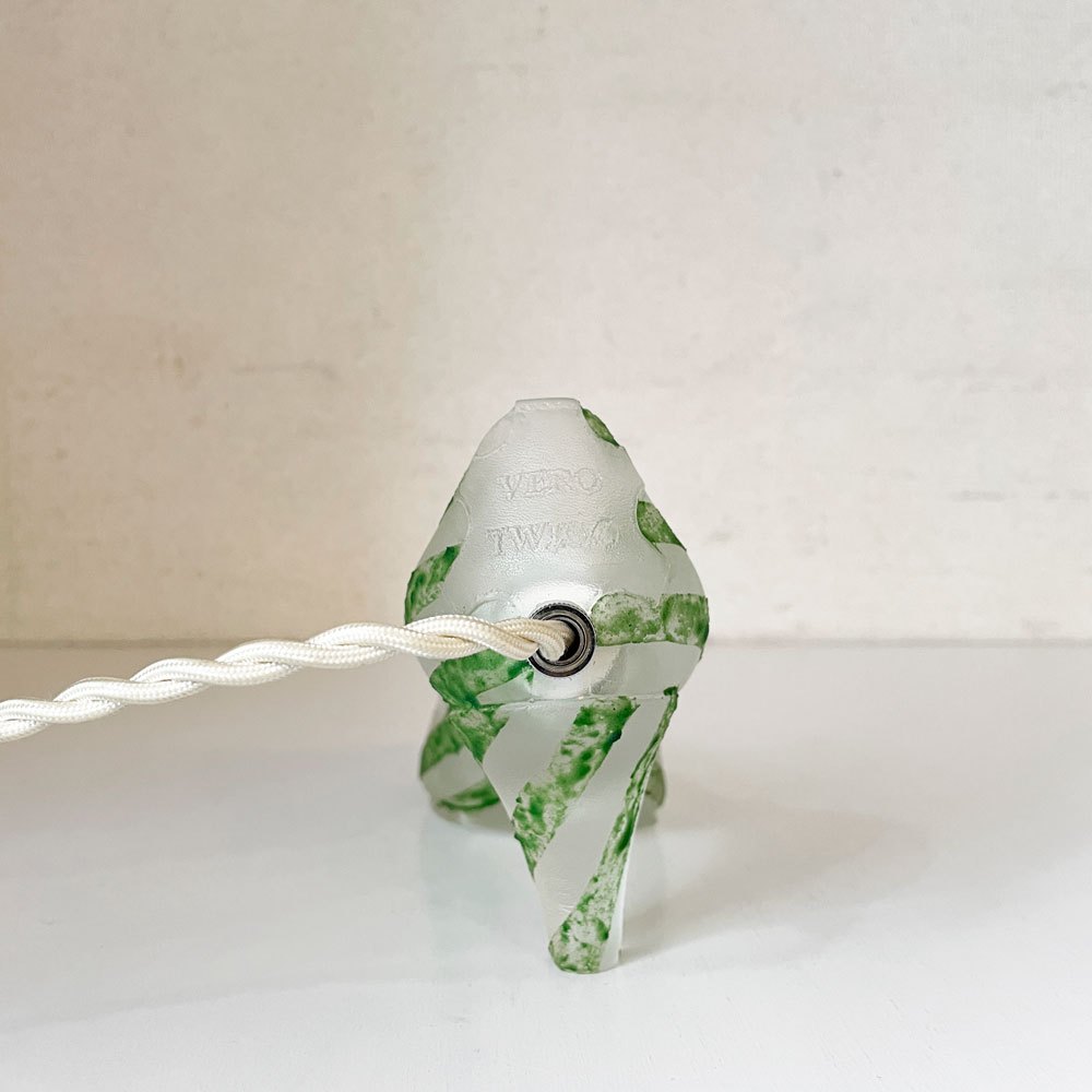 マウントハリ Mt.hari シンデレラシューズランプ CINDERELLA SHOES LAMP スタンドタイプ ガラステーブルライト stripe green 定価￥132,000- ◎