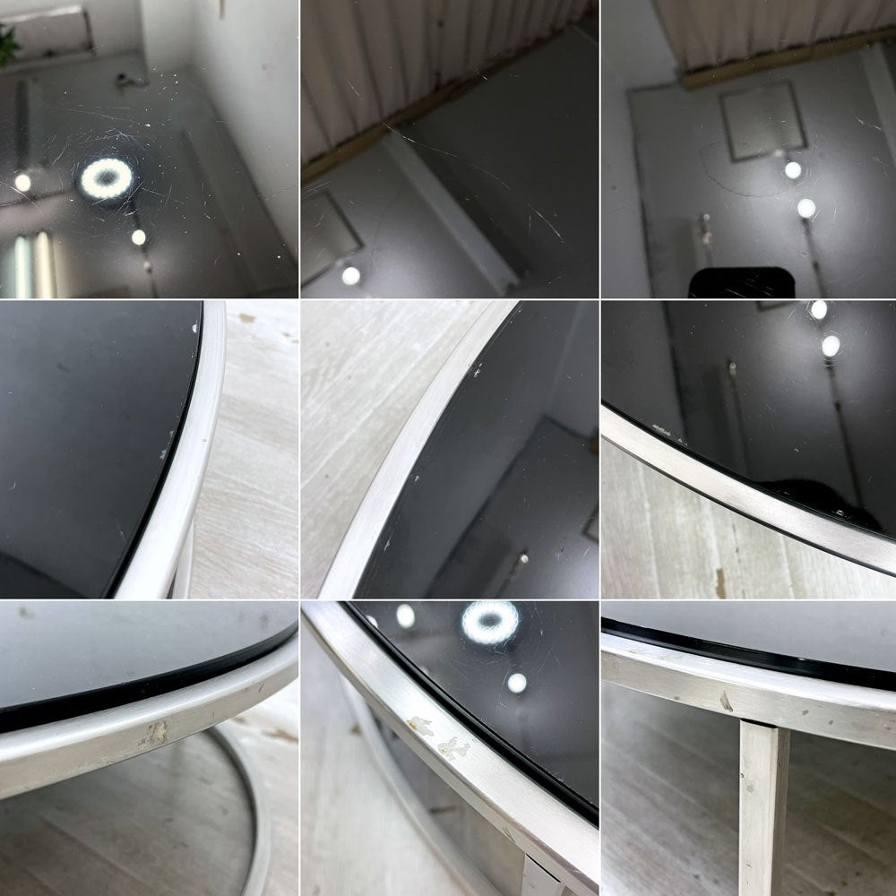 カッシーナ Cassina イル ILE センターテーブル ローテーブル ラウンド ブラック ガラス天板 Φ92cm ピエロ・リッソーニ Piero Lissoni モダン ●