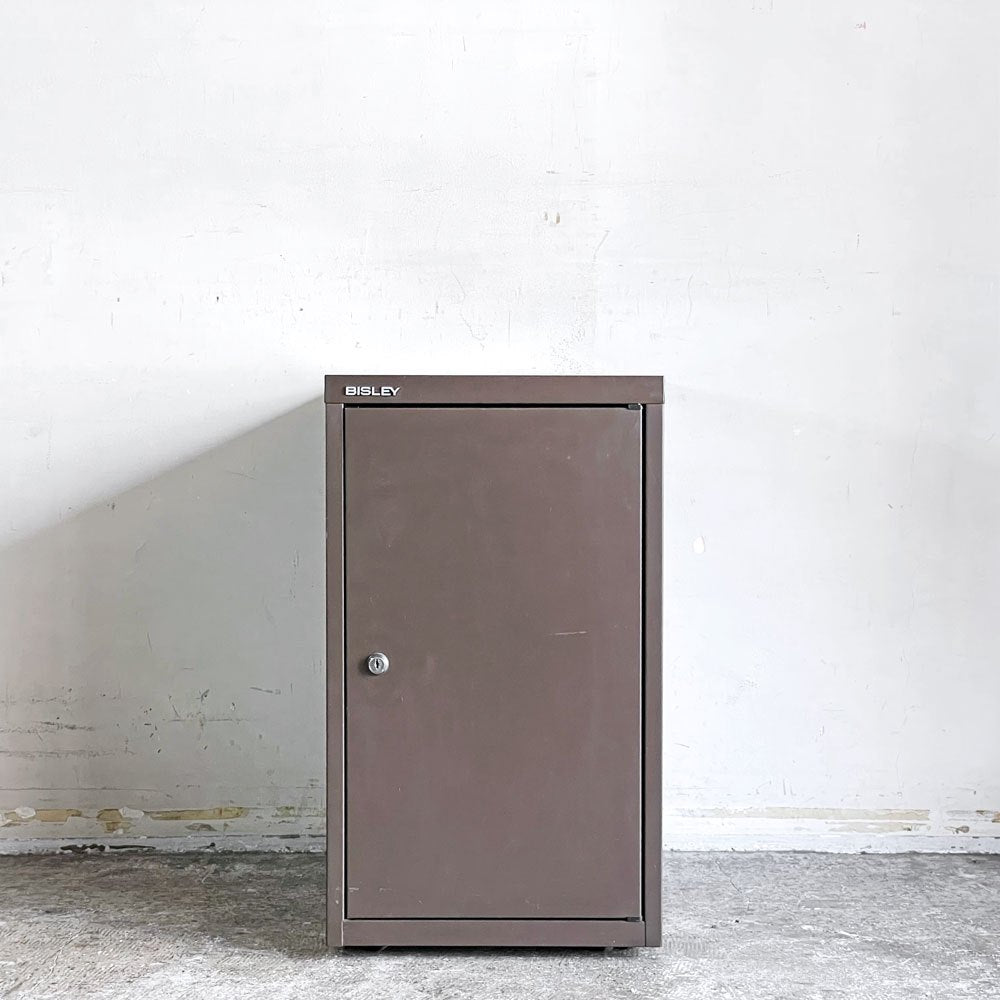 ビスレー BISLEY ベーシック BASIC BA3/29 キャビネット スチールロッカー キャスター ブラウン 1ドア 鍵付き 英国 廃番 ■