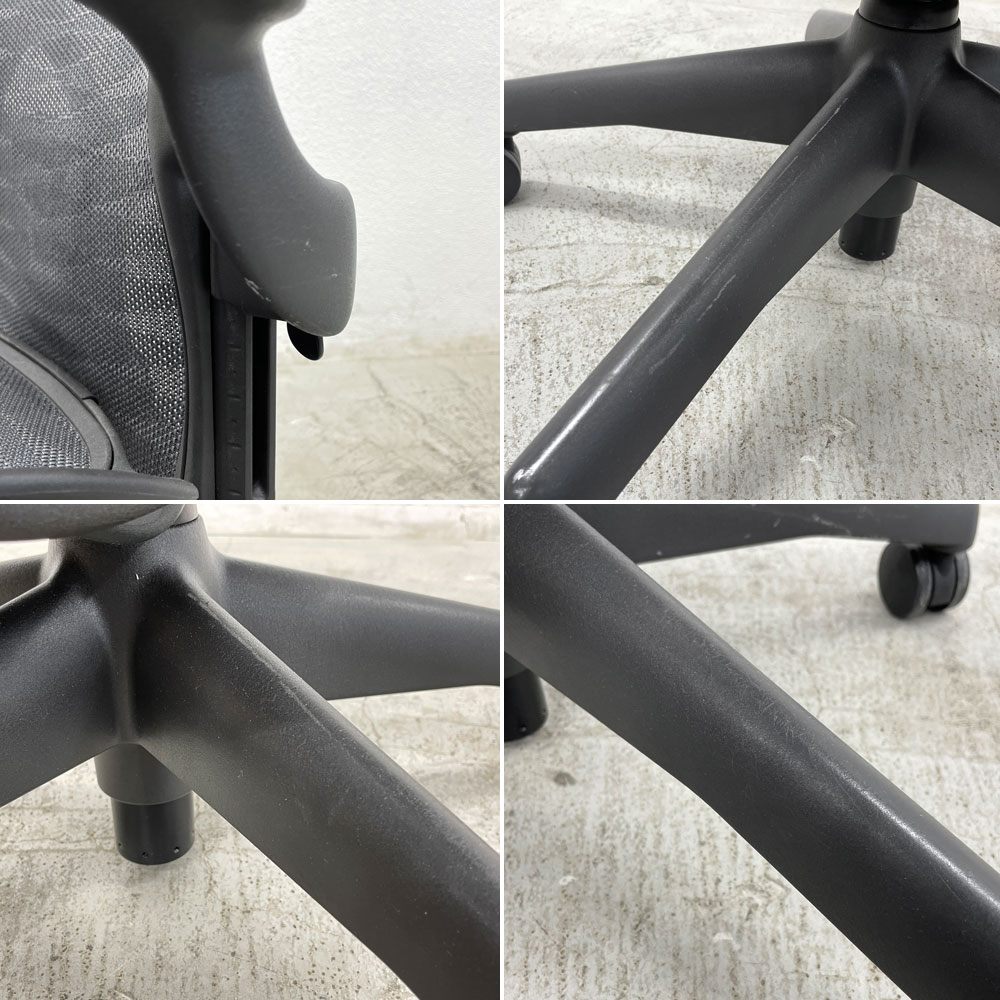 ハーマンミラー Herman Miller アーロンチェア デスクチェア Bサイズ ポスチャーフィット タキシード グラファイトベース ビル・スタンフ ＆ ドン・チャドウィック 〓