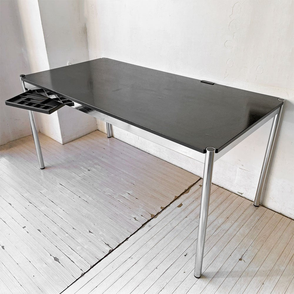ユーエスエムハラー USMハラー USM Haller モジュラーファニチャー ハラーテーブル ワークデスク W150cm オーク材 ブラック ペントレー＆トロメオ用パーツ付き 高さ調整リング付き+H2cm ★