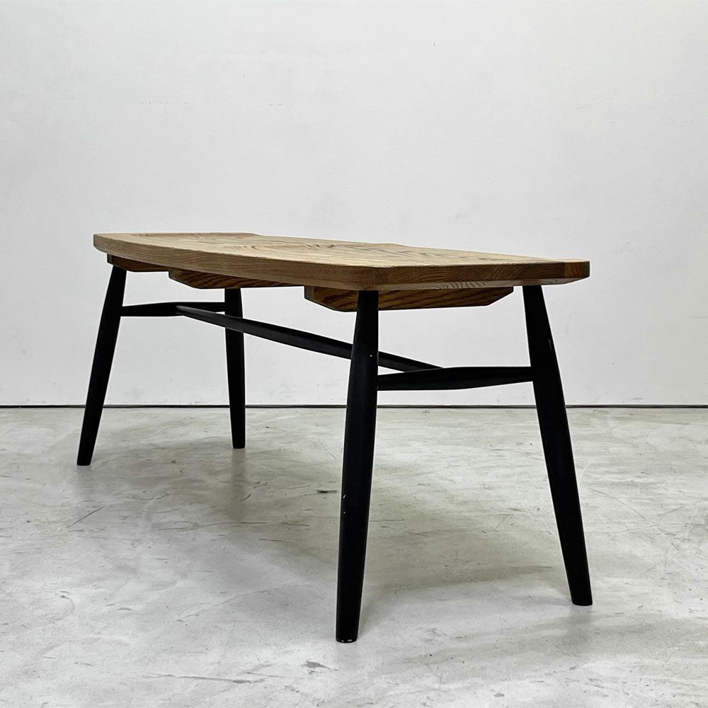 モモナチュラル MOMO Natural ベンチ SB BENCH オーク無垢材 ミディアムオイル塗装 2人掛け W110cm 板座 座繰り ●