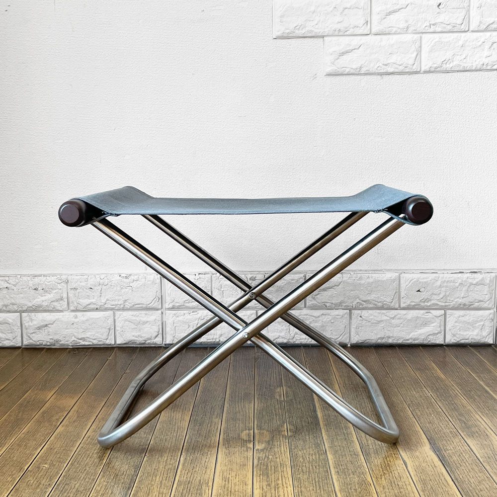 ニーチェア エックス NY chair X フォールディングオットマン グレー×ダークブラウン 折りたたみ 新居猛 藤栄 MoMA 定価￥35,200- ◎