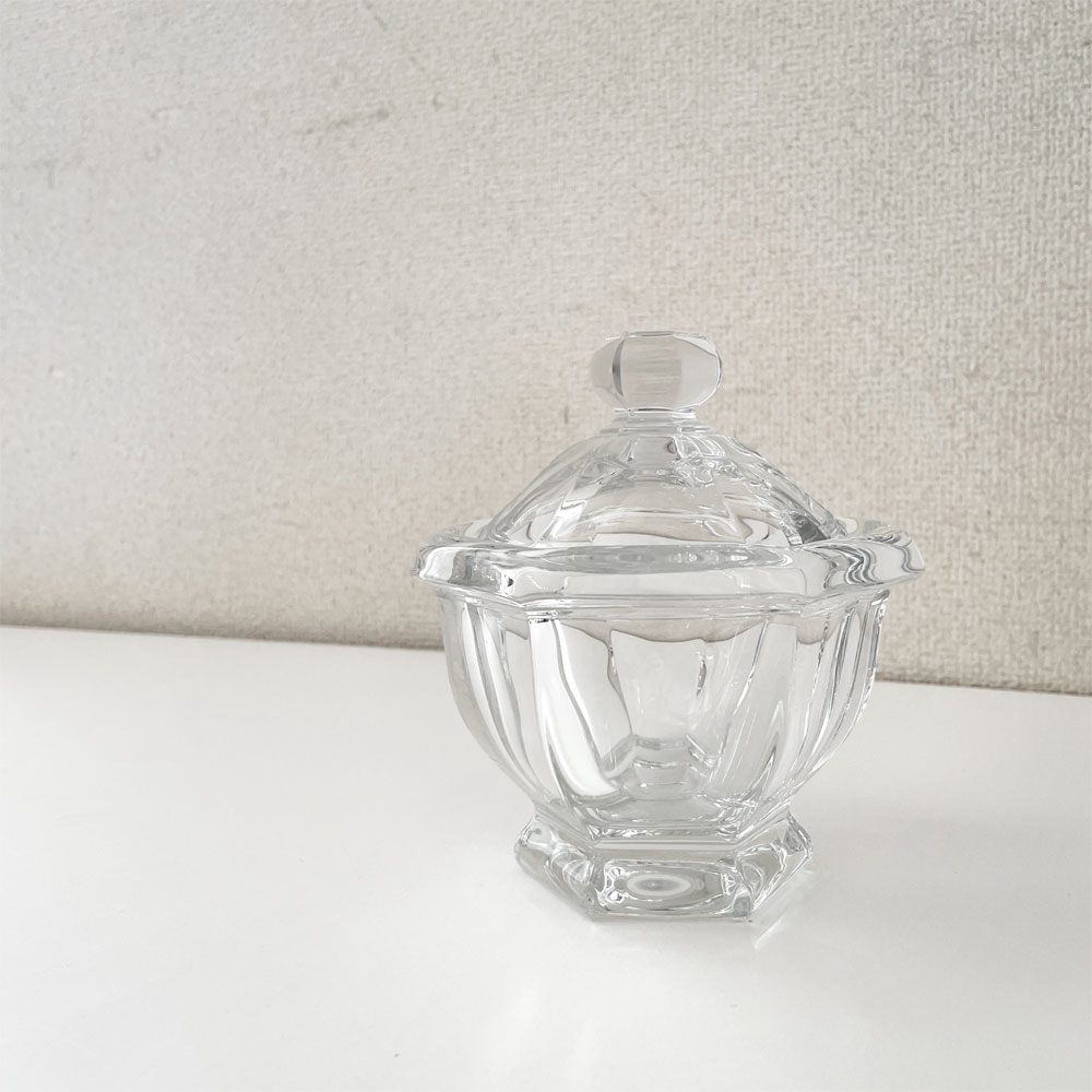 バカラ Baccarat アルクール Harcourt ミズーリ Missouri ジャムジャー シュガーポット Φ13cm スプーン欠品 クリスタルガラス フランス 廃番 ◎