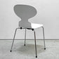 フリッツハンセン Fritz Hansen アントチェア 4本脚 カラード アッシュ ホワイト アルネ・ヤコブセン 北欧家具 ●