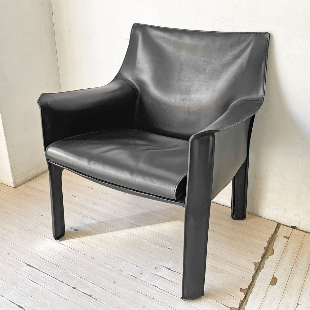 カッシーナ Cassina 414 CAB キャブチェア ラウンジチェア アームチェア 1シーター 本革 マリオ・ベリーニ 参考価格約65万 ★