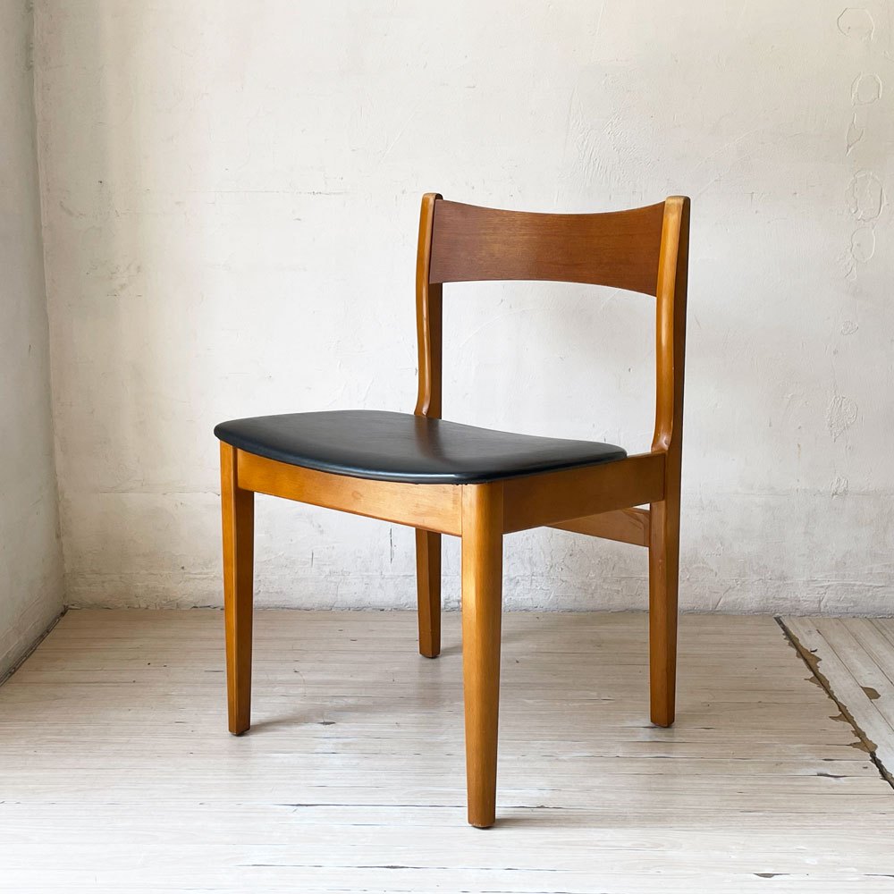 ネイサン ファニチャー Nathan Furniture イギリス ビンテージ UK Vintage ダイニングチェア チークプライッド×ビーチ材 PVCレザーシート A ★