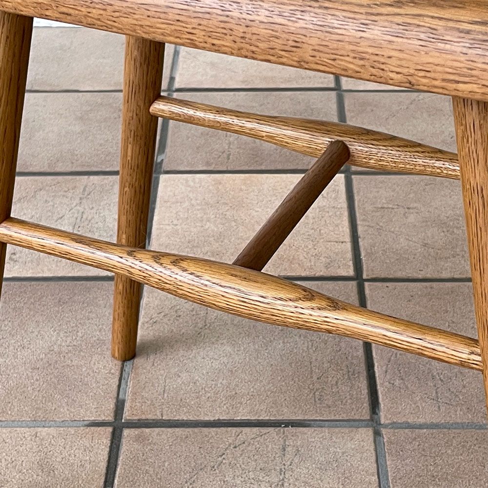 シキファニチア SIKI FURNITURE スツールテーブル STOOL TABLE 2 オーク無垢材 サイドテーブル W45cm 板座 国産家具 ◇