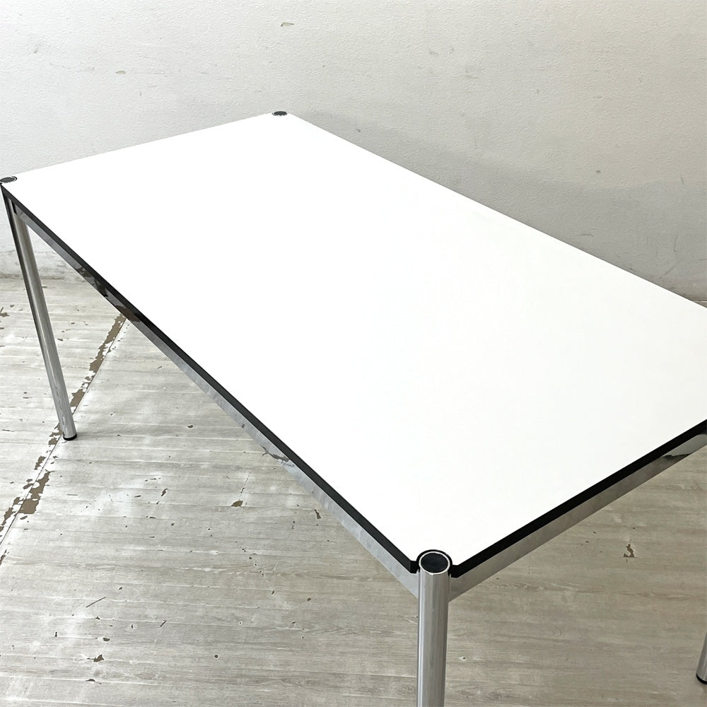 USMモジュラーファニチャー USM Haller USMハラーテーブル ワーキングデスク ダイニングテーブル W150×D75×H74cm アジャスター パールグレーラミネート(ホワイト) 高さ調整機能付 A ●