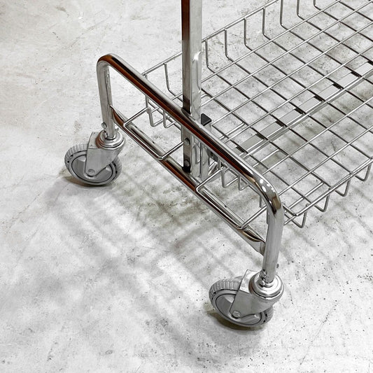 R&B ワイヤープロダクツ R&B WIRE PRODUCTS ガーメントラック GARMENT RACK 48"ハンガーラック バスケット付き インダストリアル 合計定価¥57,750- 現状品 ●