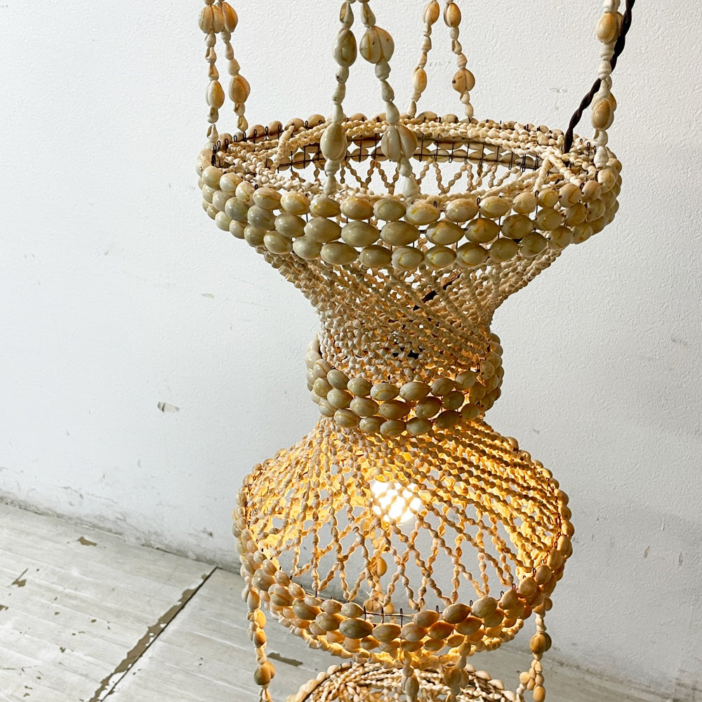 ビンテージ vintage シェル 貝殻 シャンデリア ペンダントランプ ホテルスタイル リゾートインテリア ●