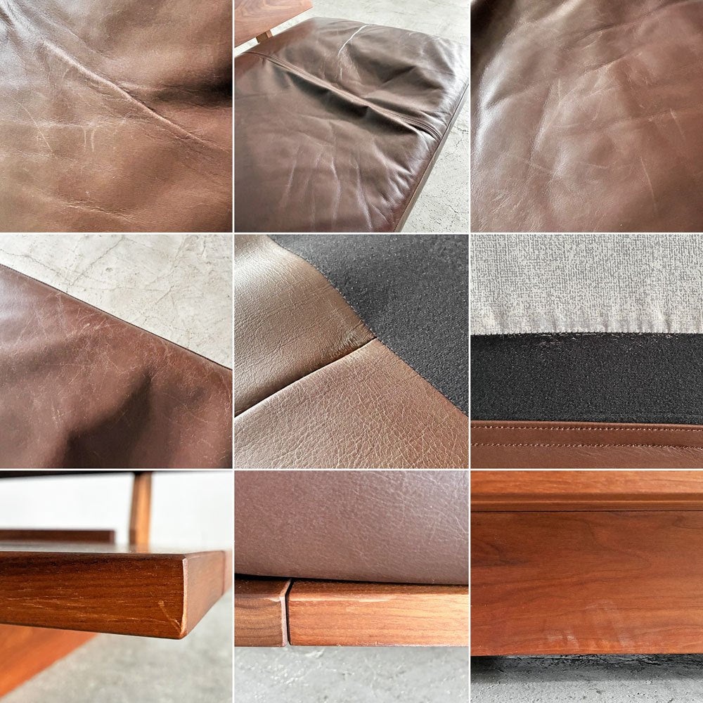 マスターウォール MASTERWAL モノ MONO SOFA 3シーターソファ 3人掛け W180cm ウォールナット無垢材 本革 ブラウンレザー 伊藤浩平 参考価格￥627,000- 〓