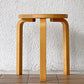 アルテック artek スツール60 Stool60 3本脚 2003年 スツール60の70周年記念 ゴールドプレート 限定モデル カーリーバーチ材 アルヴァ・アアルト 北欧家具 希少 ◇