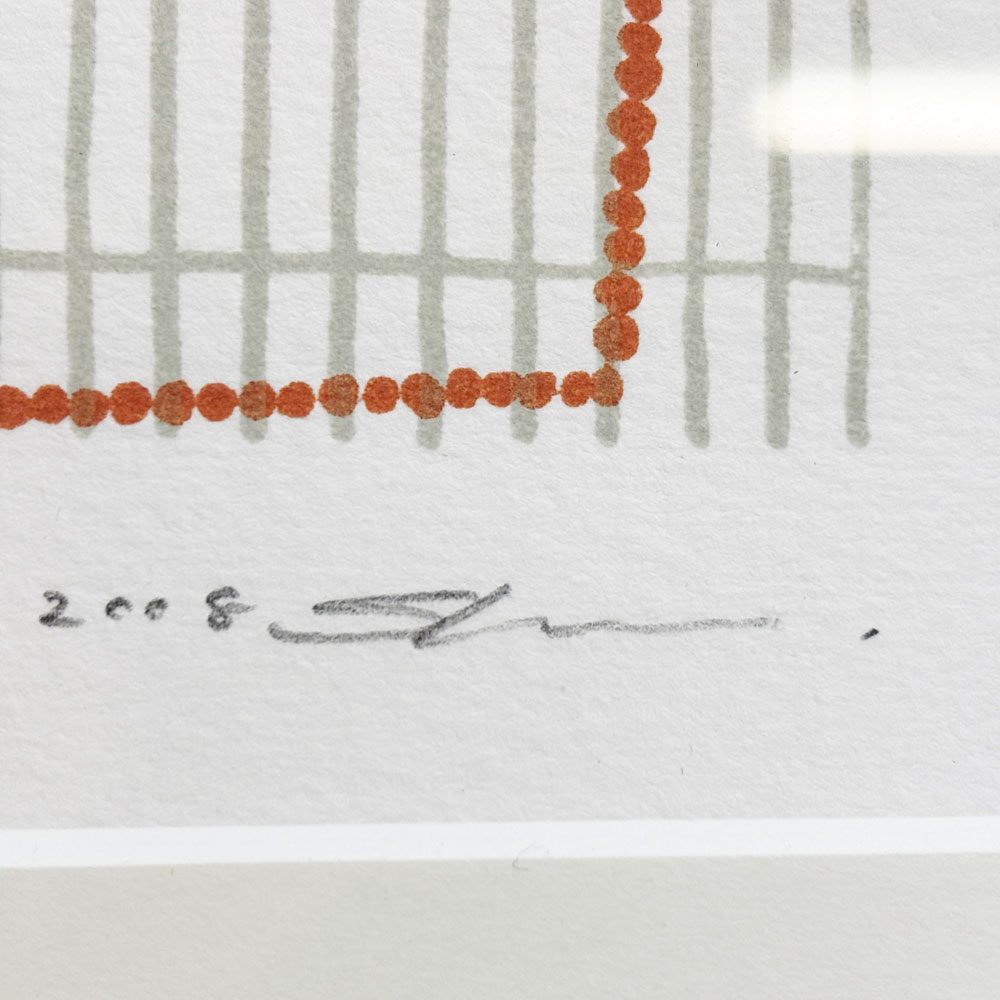 黒木周 shu kuroki クロスグラフ Un forma carree.2 2008年 スクリーンサイズ 14×20cm 布版リトグラフ 額装品 版画 現代作家 ●