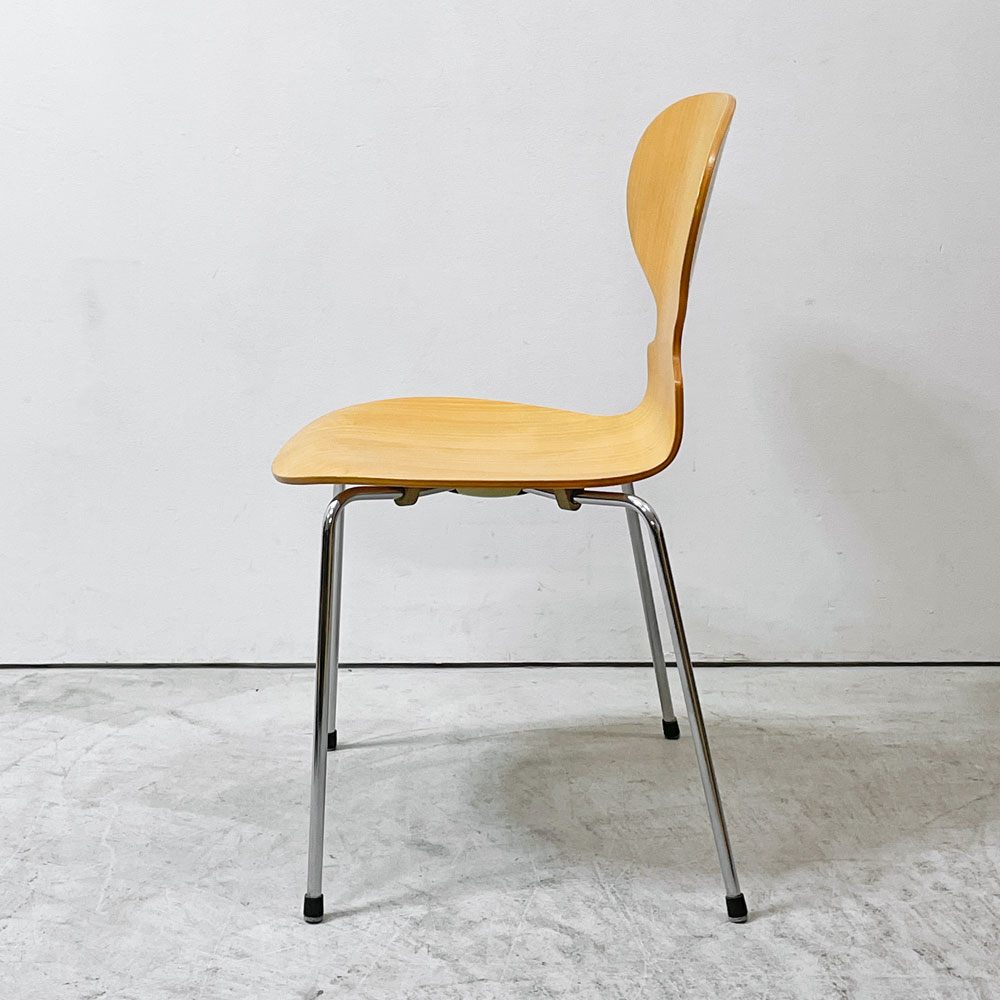 フリッツハンセン Fritz Hansen アントチェア 4本脚 ナチュラルビーチ ラッカー アルネ・ヤコブセン 北欧家具 B ●
