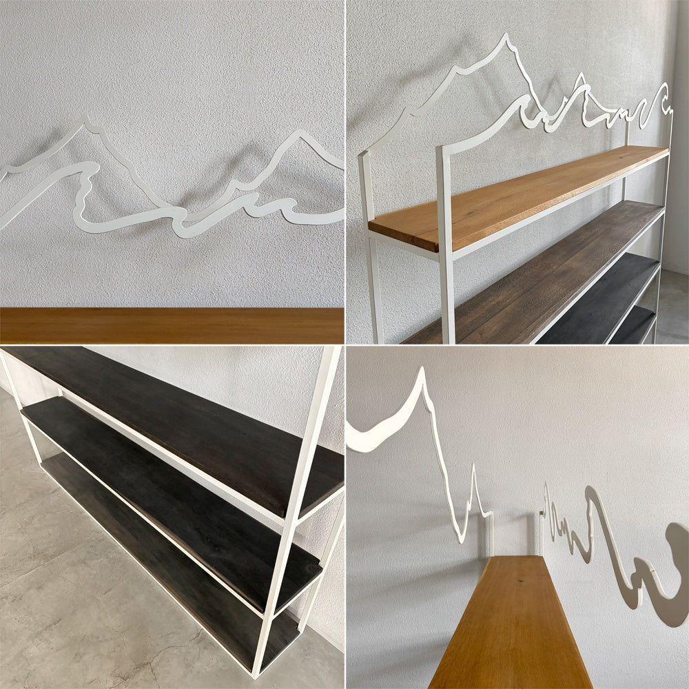 スタジオ・アペイロン STUDIO APEIRON リブレリア モンターニャ Libreria Montagna 江の島 ブックケース ENOSHIMA BOOKCASE イタリア ナチュラルモダン 飾り棚 オープンシェルフ オーク無垢材 5段 本棚 ディスプレイラック 定価約83万円 〓