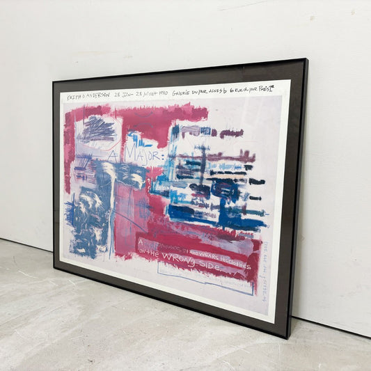 キース・O・アンダーソン Keith O Anderson 展覧会ポスター A MAJOR: ON THE WRONG SIDE 1990年 Galerie du Jour Agnes B 現代アート 額装品 ●