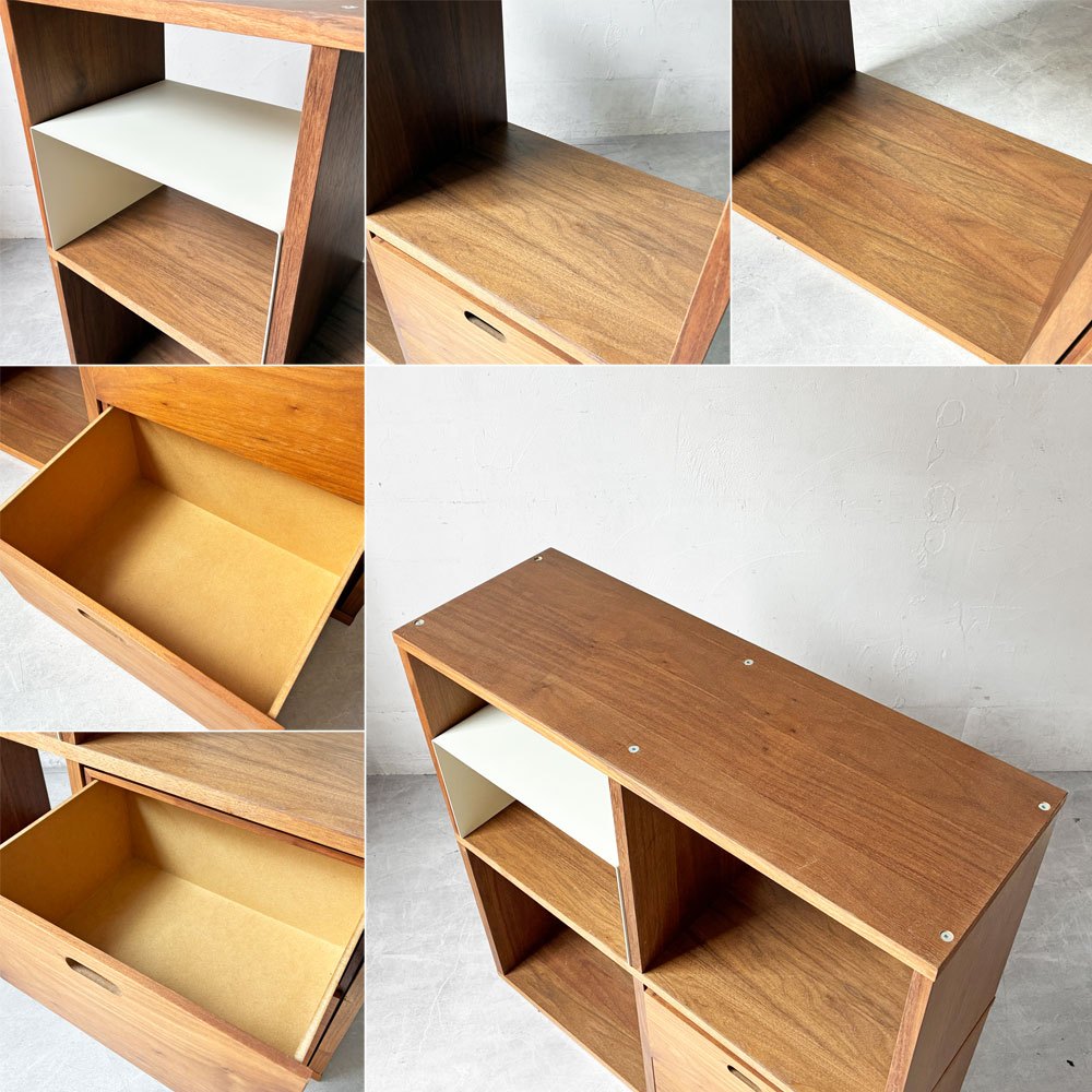 無印良品 MUJI スタッキングシェルフ 2列2段 オーク材 オープンシェルフ スタッキングチェスト コの字棚付き シンプルデザイン 旧モデル ★