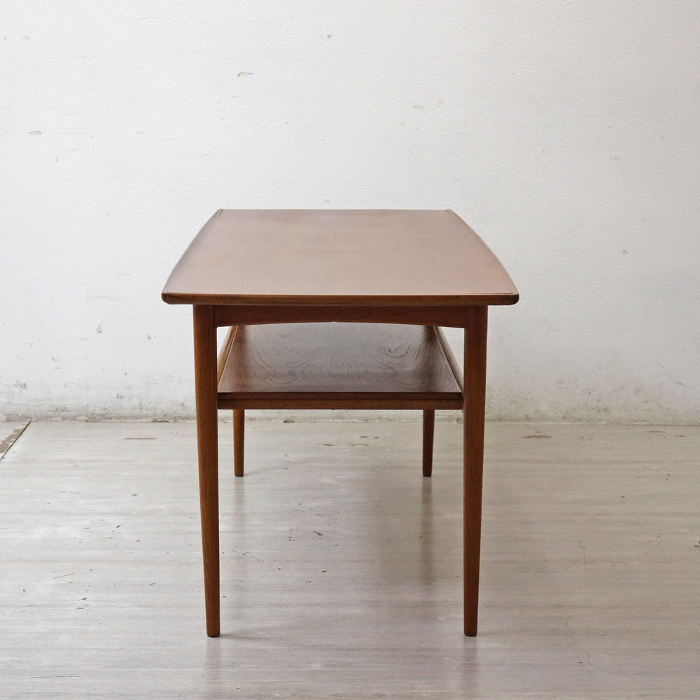 北欧ビンテージ Scandinavian vintage チーク材 ×オーク材 センターテーブル カフェテーブル w149.5cm 北欧家具 ●