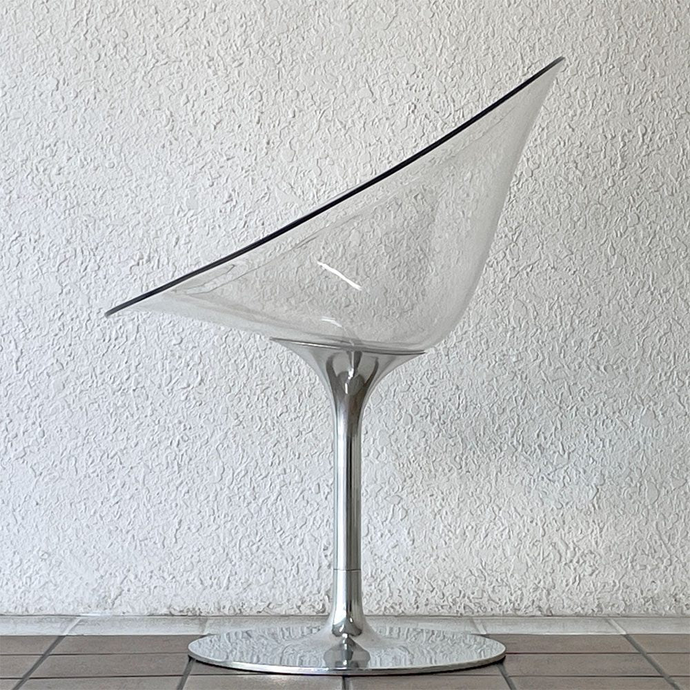 カルテル Kartell エロエス ERO S ダイニングチェア クリスタル 1本脚 回転式 フィリップスタルク Philippe Starck スペースエイジ イタリアンモダン 廃番仕様 ◇