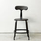 フェールトラヴァイユ FER TRAVAIL ニコルチェア NICOLLE Chair SH45cm ダイニングチェア スチール マットクリア仕上げ 別注モデル レザーパッド付 ネイビー インダストリアル フランス ●