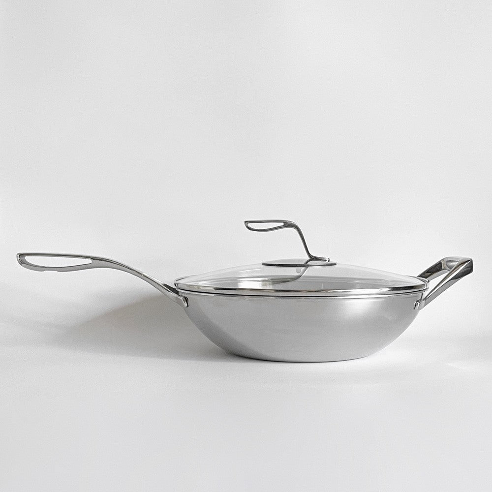 タッパーウェア Tupperware マストロクックウェア Mastro Cookware ウォック 32cm フライパン 5L 片手鍋 サイドハンドル付 ガラス蓋付 アメリカ ■