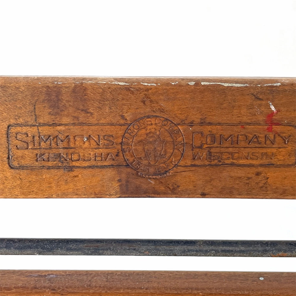 US ビンテージ スラットバック フォールディングチェア 折り畳み椅子 木味 カントリー アンティーク 米国 B ★