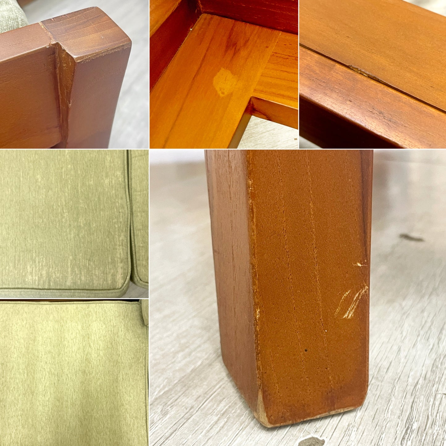 スキャンティーク SCANTEAK コニスカ KONISKA 3pソファ チーク無垢材 ラッカー仕上げ 替えカバー付き 北欧スタイル ●