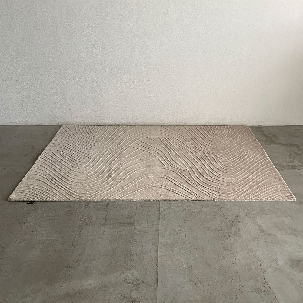 ボーコンセプト BoConcept リッジ Ridge ラグ 約200×300cm ウール100% カーペット 17.7万円 敷物 デンマーク 北欧デザイン 砂紋  和モダン 枯山水 ナチュラル 〓