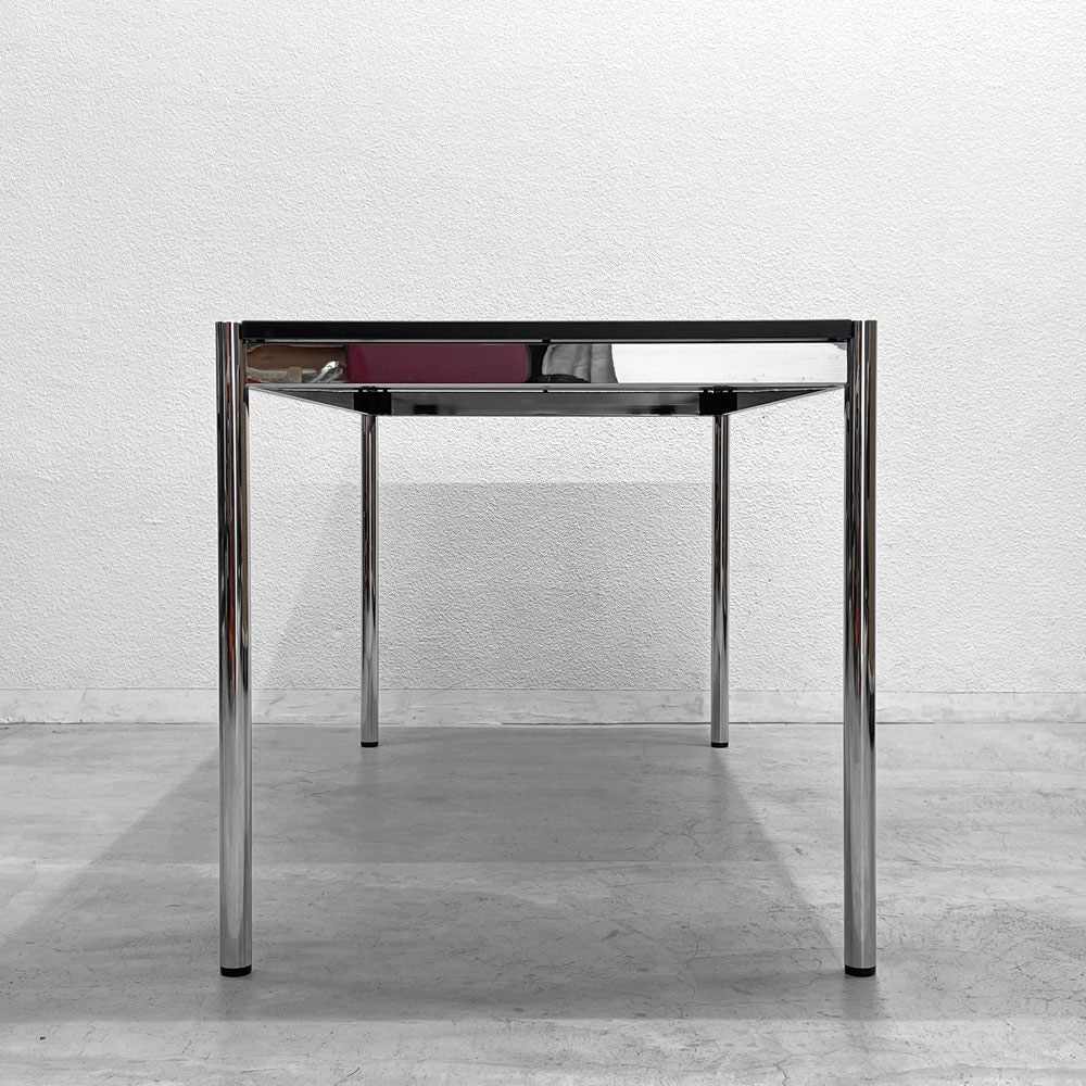 USMモジュラーファニチャー USM Haller USMハラーテーブル ワーキングデスク ダイニングテーブル グラファイトグレーラミネート W150×D75×H74cm アジャスター 〓