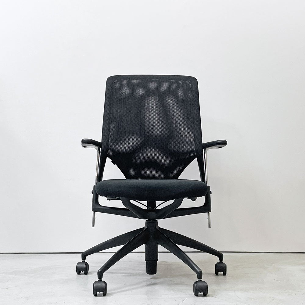 ヴィトラ vitra メダ2チェア MEDAⅡ オフィスチェア デスクチェア 昇降機能 リクライニングロック ブラック アルベルト・メダ 現状品 ●