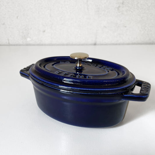 ストウブ STAUB ピコ・ココット オーバル グランブルー 10cm 鋳物 フランス 定価￥14,300- ◎