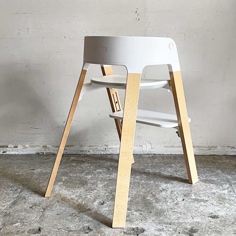 ストッケ STOKKE ステップス Steps ハイチェア オールインワンシーティングシステム ベビーチェア キッズチェア ホワイト 北欧 ■