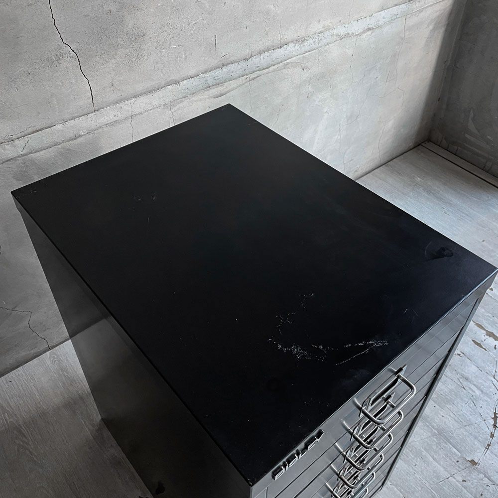 ビスレー BISLEY ベーシック BASICシリーズ BA3/10 A3 キャビネット デスクワゴン 抽斗10杯 ブラック オフィス家具 英国 ♪