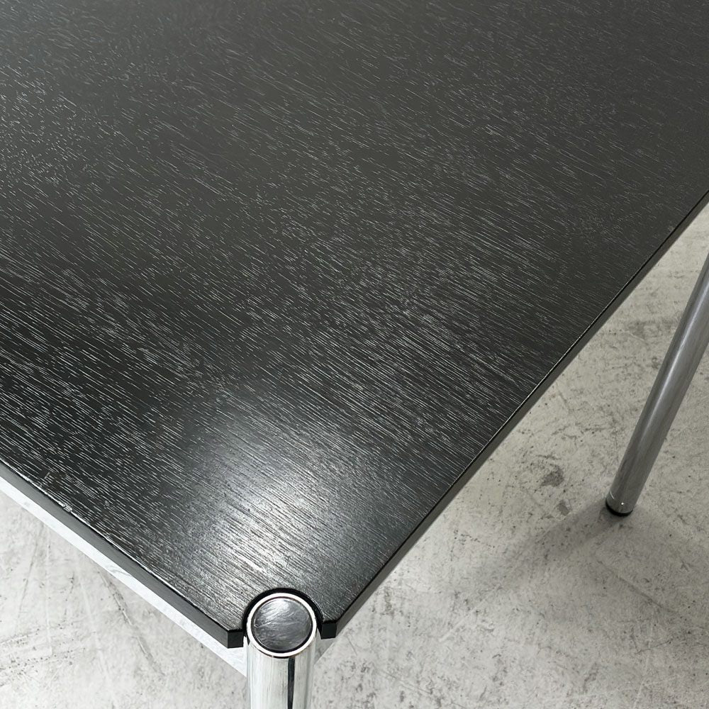 USMモジュラーファニチャー USM Haller USMハラーテーブル ワーキングデスク ダイニングテーブル オーク材 ブラック W150cm 高さ調整リング付き スイス ●