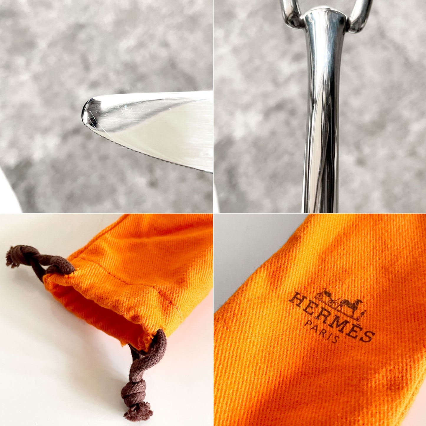 エルメス HERMES アトラージュ Attelage ディナーナイフ カトラリー ステンレススティール H22.5cm フィリップ・ムケ フランス ■