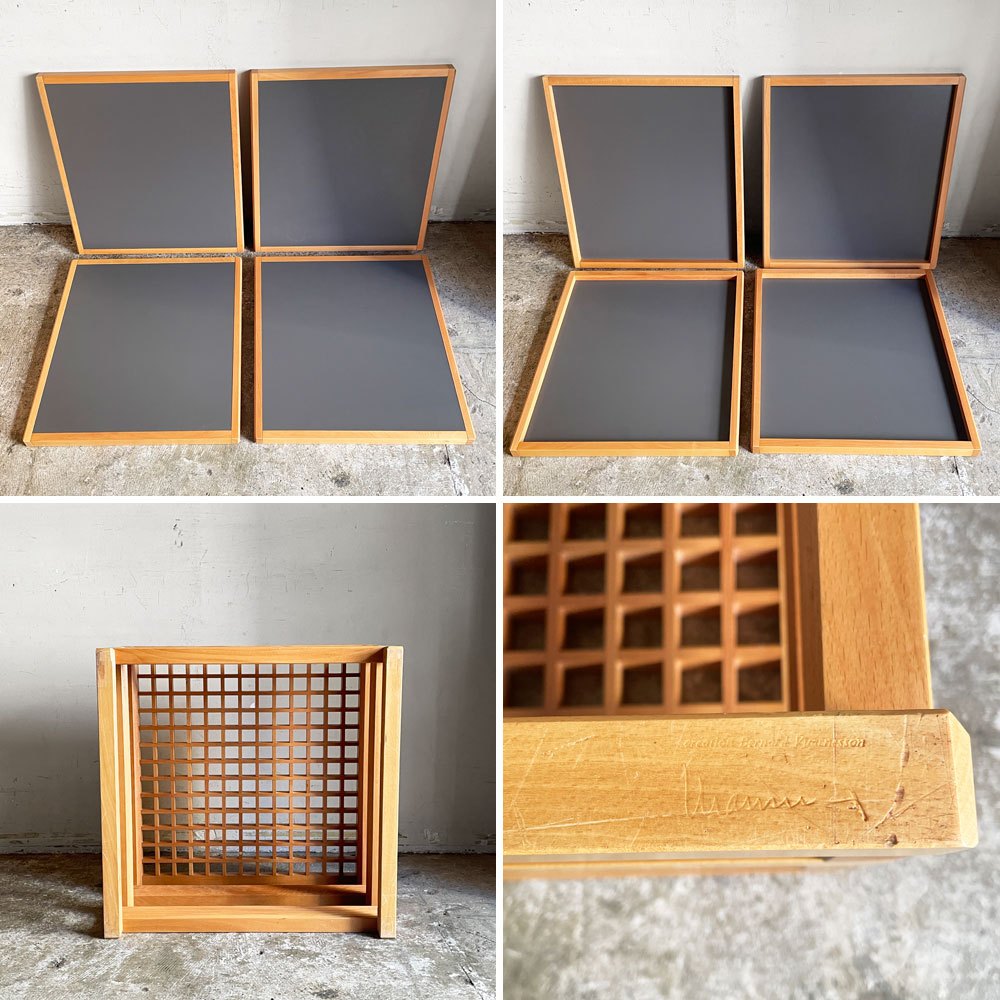 ベラート Bellato テトラテーブル Tetra Table チェリー材 ヴェルナール・ヴューアルヌッソン Bernard Vuarnesson 格子天板 イタリア ■