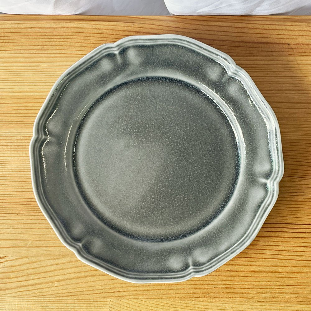 阿部慎太郎 花形 リム皿 Φ18.5㎝ 現代作家 B ◇