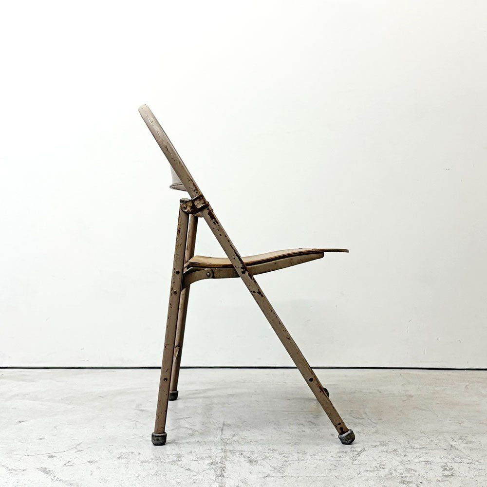アメリカンシーティングカンパニー AMERICAN SEATING COMPANY フォールディングチェア プライウッド × スチール USビンテージ C ●