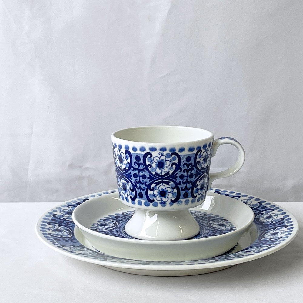 アラビア ARABIA アリ ALI ブルー カップ＆ソーサー トリオ ライヤ・ウオシッキネン 北欧ビンテージ フィンランド ◇