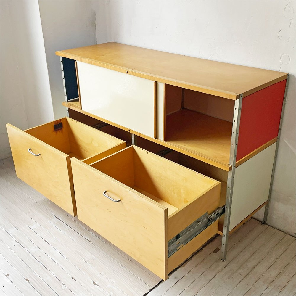 モダニカ MODERNICA イームズストレージユニット Storage Unit  2列2段 ラミネートドア＋1ドロワーユニット C&R 収納家具  ミッドセンチュリー 廃盤 ビンテージ ★