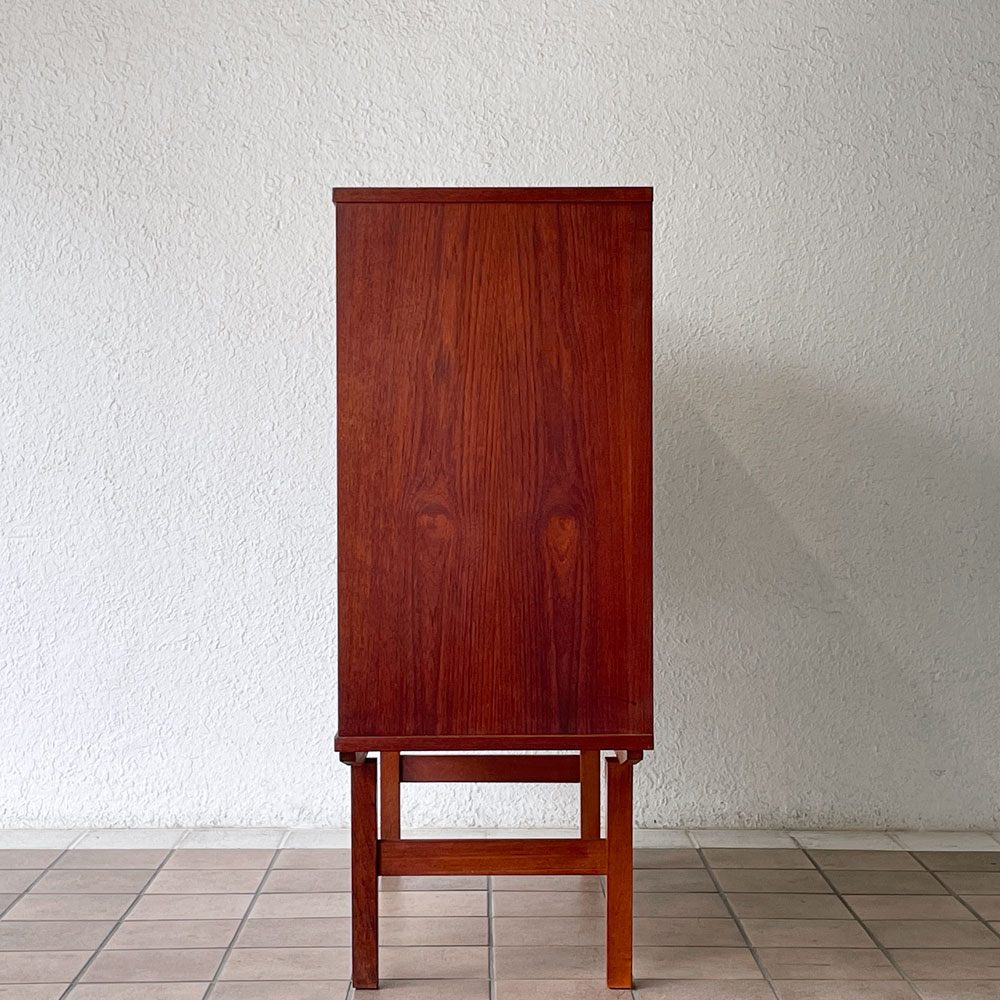 デンマークビンテージ Danish Vintage サイドボード キャビネット チーク材 W128×H111cm 北欧家具 ◇