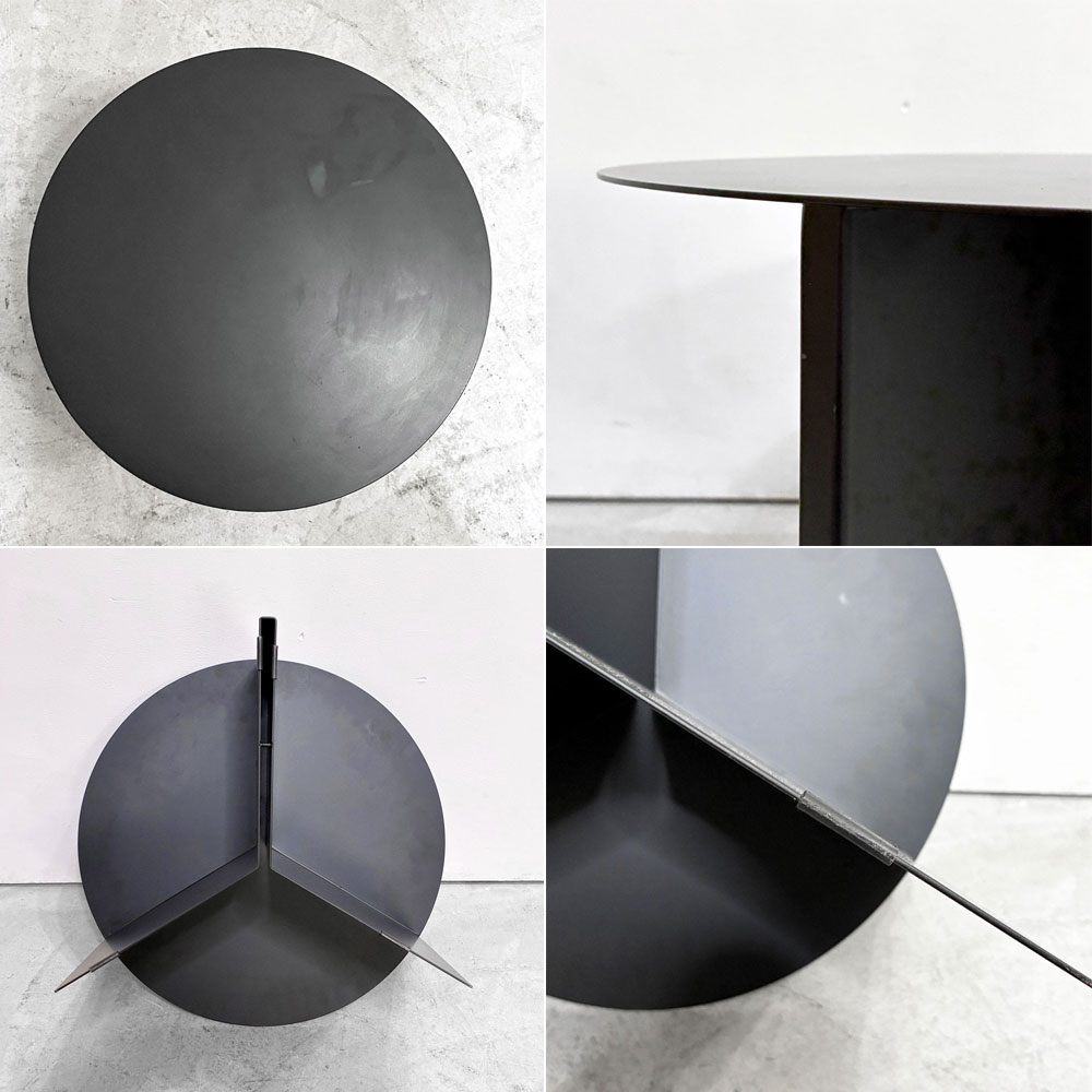 ヘイ HAY スリットテーブル SLIT TABLE XL サイドテーブル ローテーブル ラウンド Φ45cm スチール ブラック 北欧 デンマーク モダン B ●