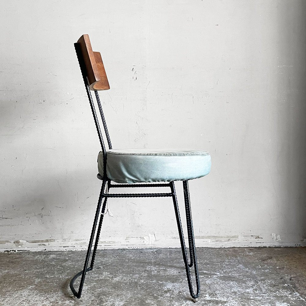 ディーボディ d-Bodhi カンパーニャ チェア デニム CAMPAGNA CHAIR ダイニングチェア チーク古材×アイアンレッグ インダストリアルデザイン A ■