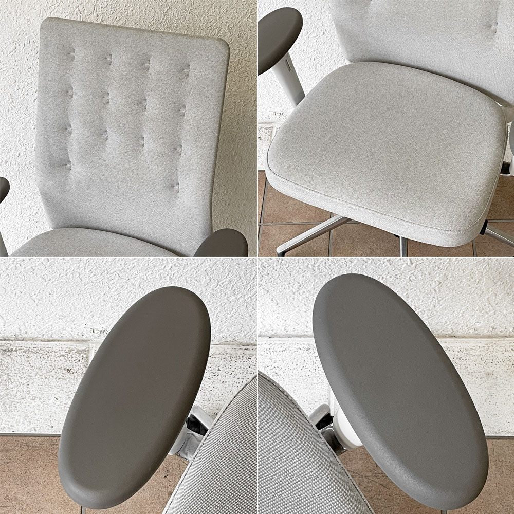 ヴィトラ vitra IDトリム ID Trim オフィスチェア デスクチェア ファブリックシート ライトグレー系 ハイバック 2Dアームレスト アントニオ・チッテリオ 参考定価￥209,000- ◇
