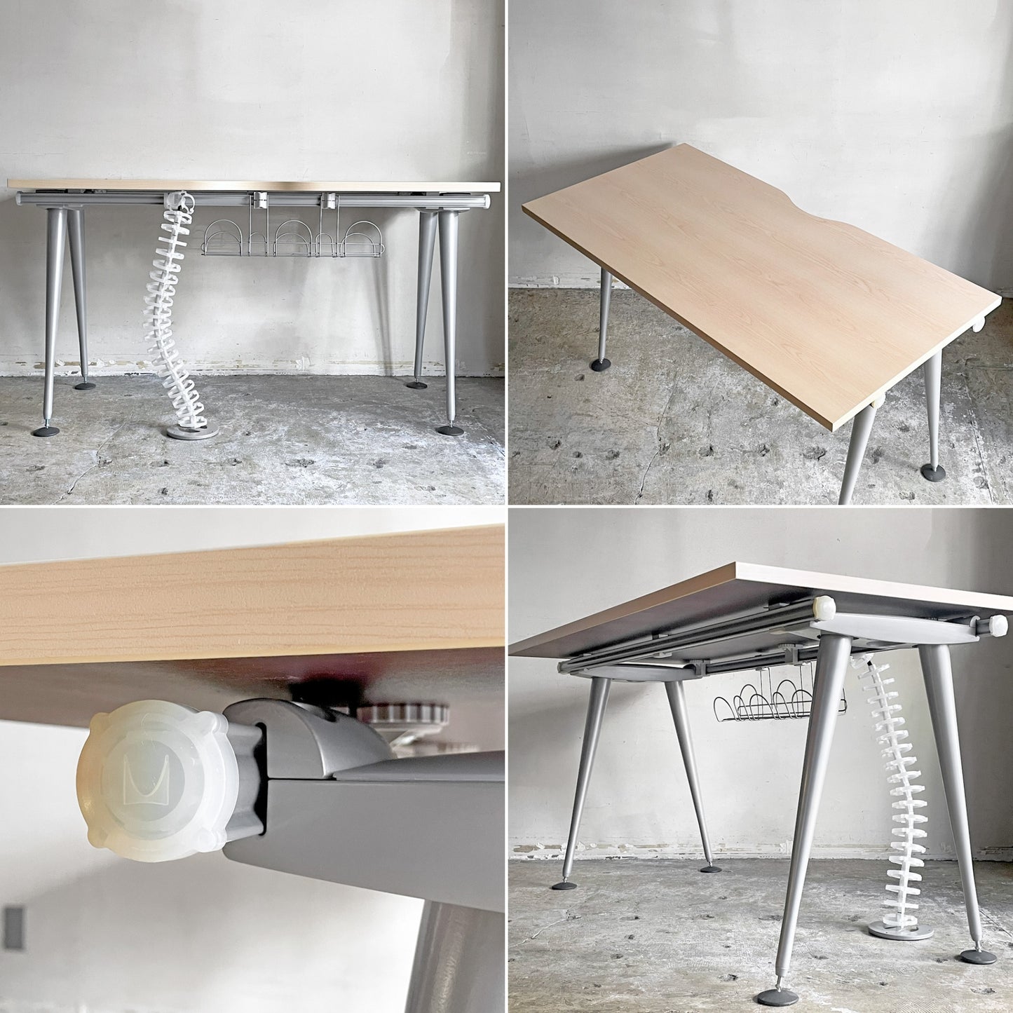 ハーマンミラー Herman Miller アバック エンバイロメンツ ABAK ミーティングテーブル デスク W140cm ナチュラルカラー ケーブルスパイン付き ティム・ウォレス ■