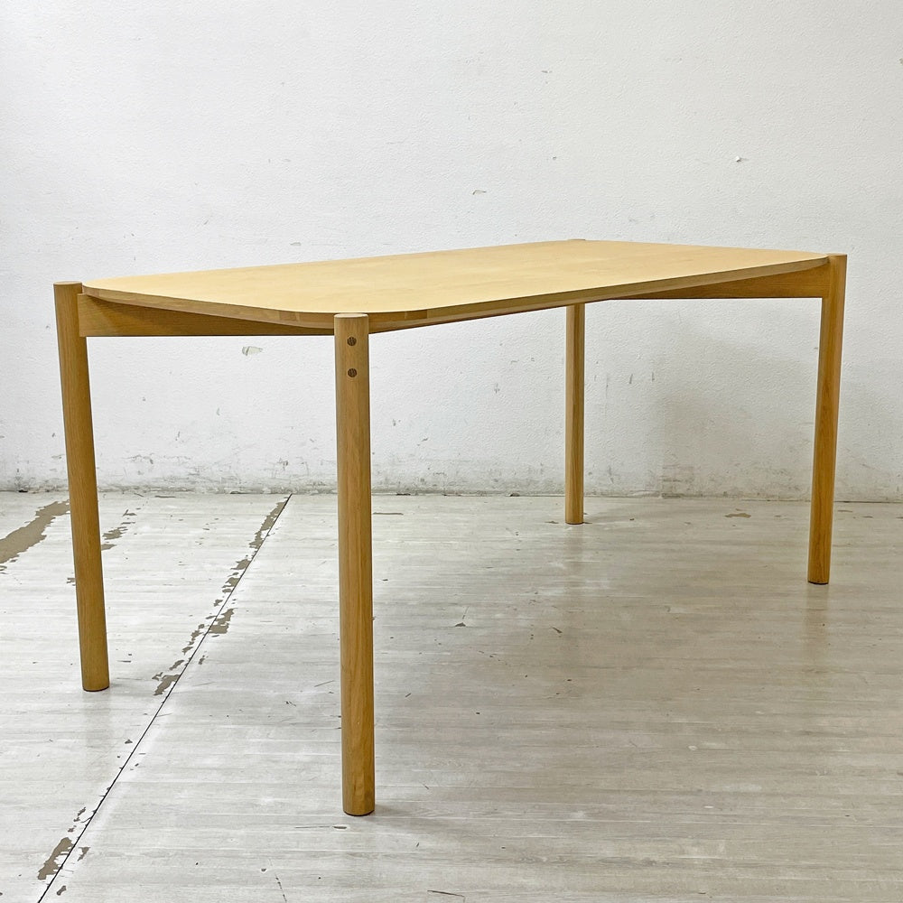 カリモクニュースタンダード Karimoku キャストール ダイニングテーブル CASTOR TABLE 150 国産ナラ材 ピュアオークカラー ナチュラル  定価\145,200- A ●