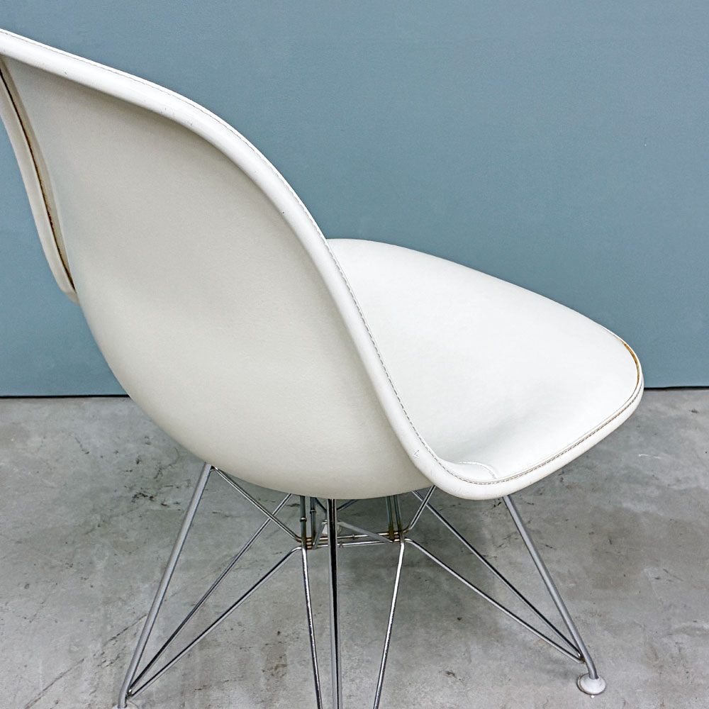ハーマンミラー Herman Miller サイドシェルチェア サード 3rd FRP PVCレザー パーチメント ロータイプ エッフェルベース イームズ ビンテージ vintage ◎